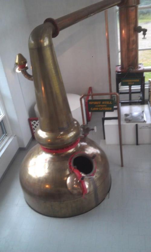 The "Spirit Still" for the final distillation with the "Spirit Safe" in the background